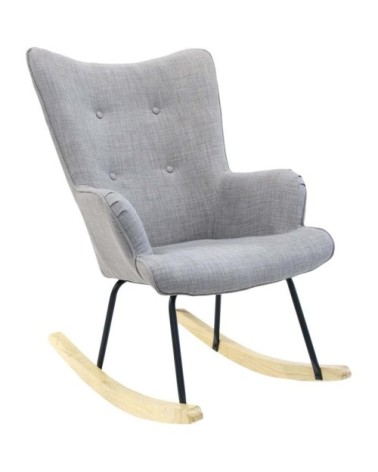 Fauteuil à bascule en tissu et métal