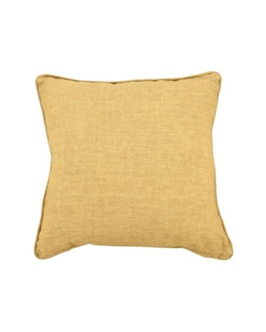 Coussin en lin jaune moutarde 40x40cm