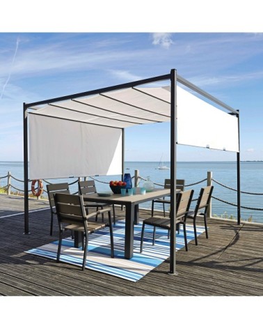 Table de jardin en aluminium gris 6 personnes