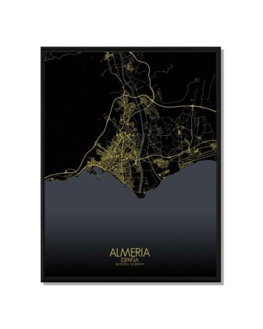 Affiche Almeria Carte Nuit 40x50