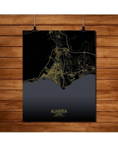 Affiche Almeria Carte Nuit 40x50
