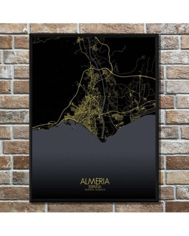 Affiche Almeria Carte Nuit 40x50