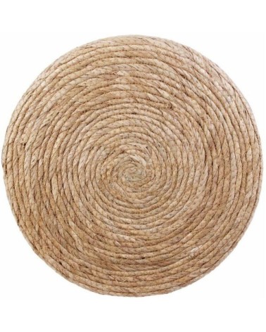 Pouf jonc de mer naturel et blanchi