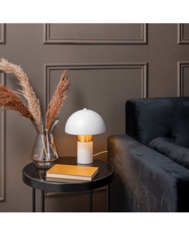 Lampe de table seta métal blanc