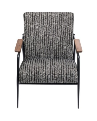 Fauteuil gris, noir et acier