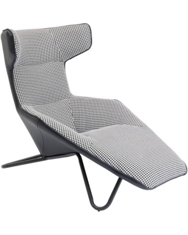 Fauteuil en tissu pied-de-poule et acier