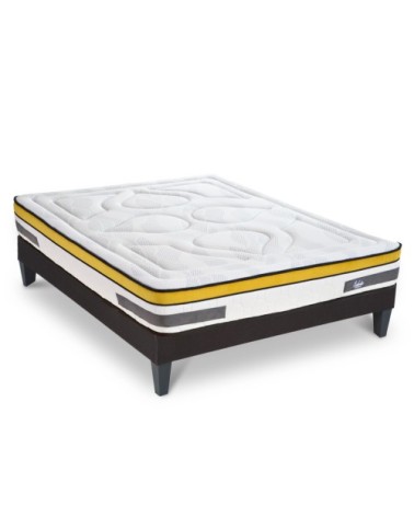 Ensemble Matelas à Ressorts ensachés sommier gris 180x200