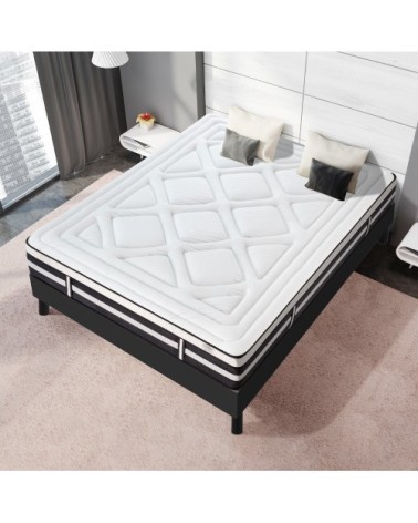 Ensemble Matelas à Mémoire de forme h28cm et sommier bois 160x200