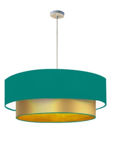 Suspension Double laqué or et vert turquoise T 60 x H 30