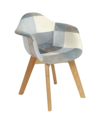 Fauteuil patchwork pour enfants léonie bleu