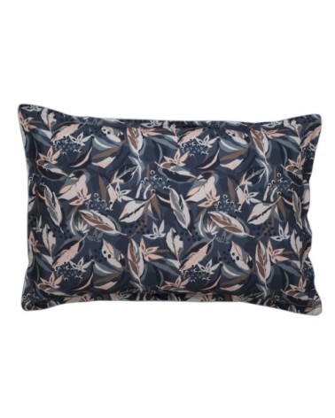 Taie d'oreiller en percale de coton bleu 50x75