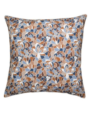 Taie d'oreiller en percale de coton orange et bleu 65x65