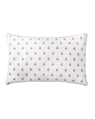 Taie d'oreiller en percale de coton rose et beige 50x75