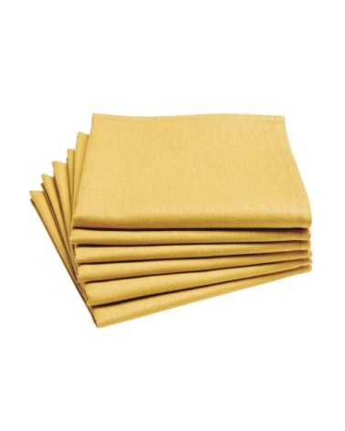 Lot de 6 serviettes en coton traite Teflon jaune mais 45x45