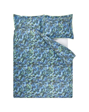 Housse de couette en percale de coton bleu 260x240