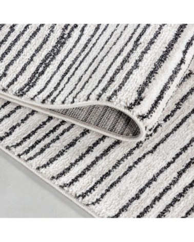 Tapis bohème effet laine crème et anthracite 160x230cm