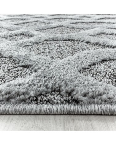 Tapis bohème à relief gris 120x170cm