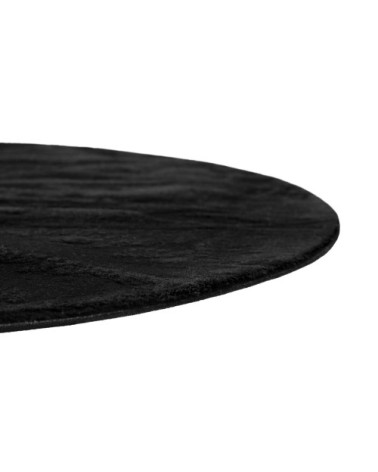 Tapis rond tufté mèches rases noir 80 D