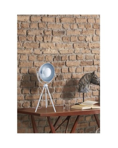 Lampe abat jour blanc et pieds métal
