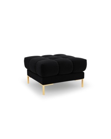 Pouf 1 place en tissu velours noir