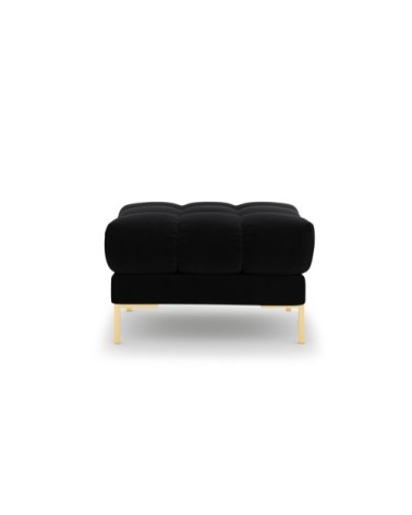 Pouf 1 place en tissu velours noir