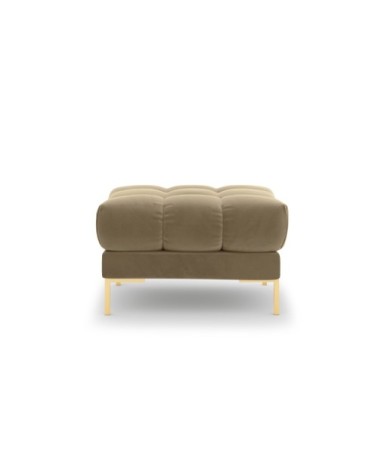 Pouf 1 place en tissu velours beige