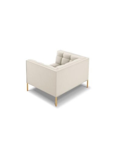 Fauteuil tissu structuré beige clair 1 place