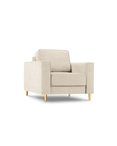 Fauteuil 1 place en tissu structuré beige