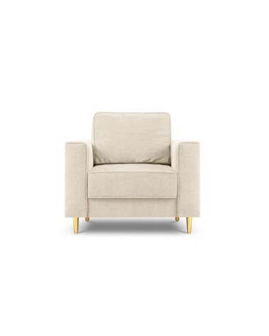 Fauteuil 1 place en tissu structuré beige