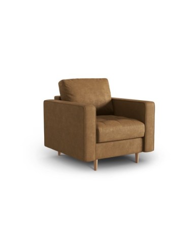 Fauteuil 1 place en imitation cuir marron clair