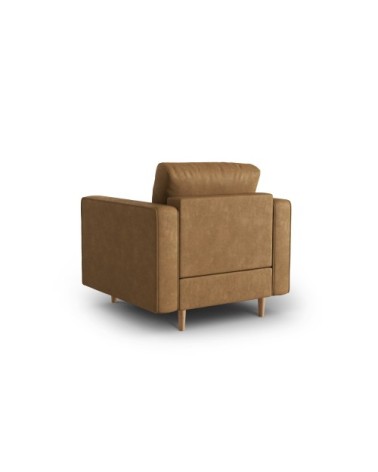 Fauteuil 1 place en imitation cuir marron clair