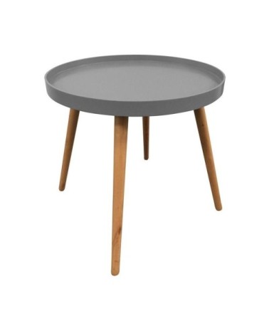 Table d'appoint ronde avec plateau gris