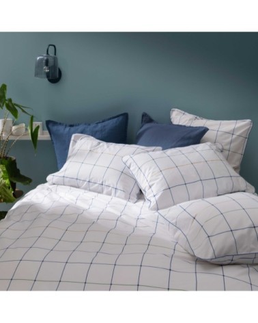 Housse de couette imprimée en percale de coton 200x200cm Blanc