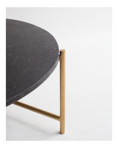 Table métallisée en marbre et fer noir.