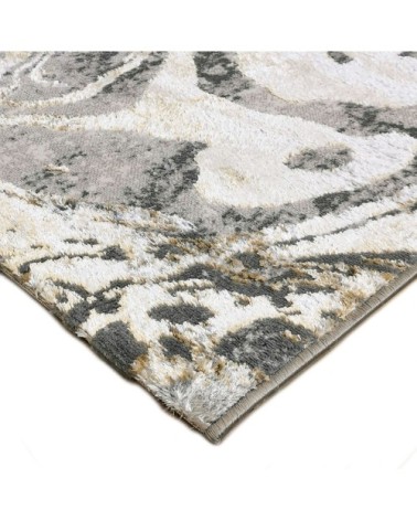 Tapis graphique effet fluide gris or 120x170