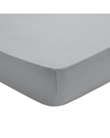 Drap Housse   Flanelle Coloris Gris Acier 160x200 cm - DODO