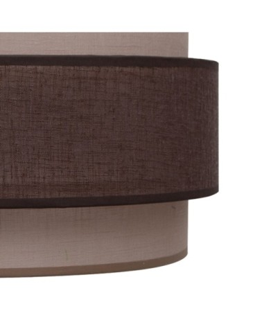 Suspension marron à triple abat-jour en lin de 40 cm de diamètre