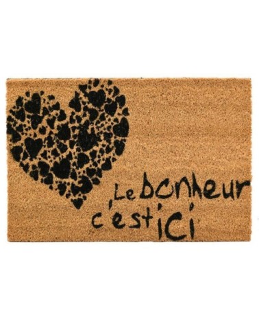 Paillasson en fibre de coco 60 x 40 cmi le bonheur est ici