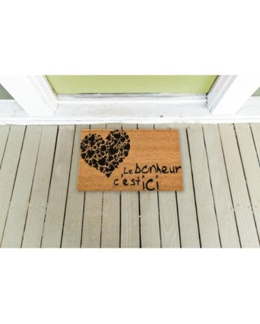 Paillasson en fibre de coco 60 x 40 cmi le bonheur est ici