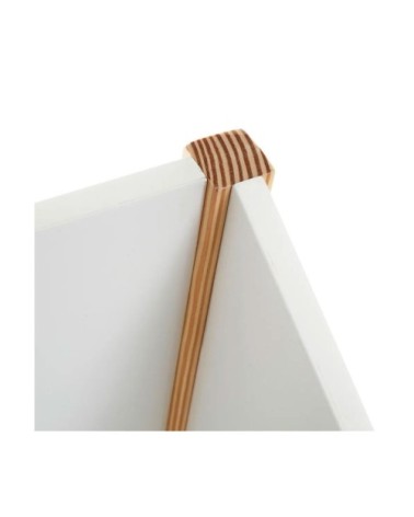 Meuble rangement jouets blanc et bois 63x33x42cm