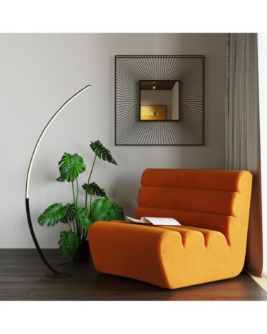 Miroir carré en acier noir 91x91