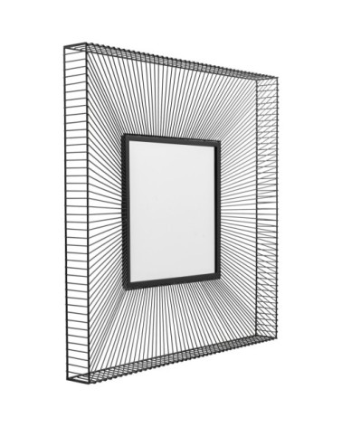 Miroir carré en acier noir 91x91