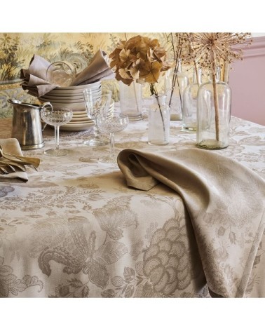 Serviette antitache déperlant métis lin & coton beige 54X54