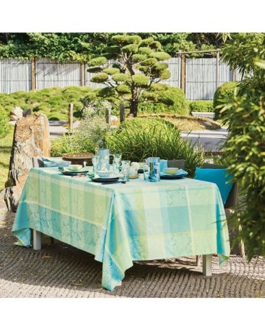 Nappe carrée  pur coton vert 180x180 cm