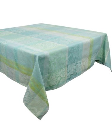 Nappe carrée  pur coton vert 180x180 cm