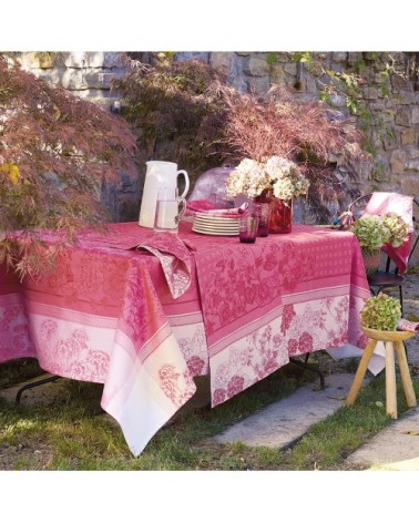 Nappe antitache déperlant pur coton bio rose 175X255