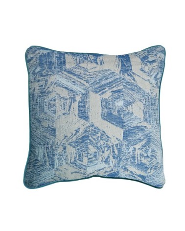 Housse de coussin  pur coton bleu 40x40
