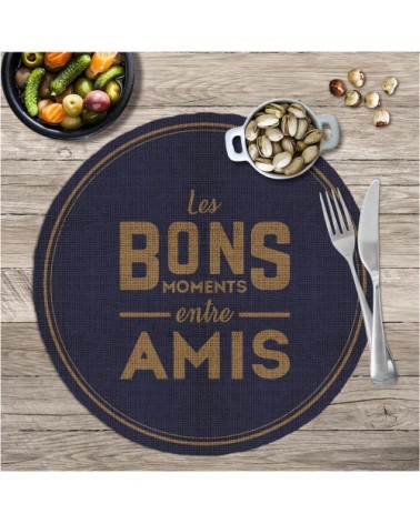 Set de table rond les bons moments entre amis D38cm