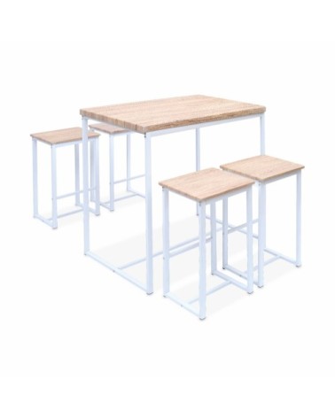 Set table haute avec 4 tabourets de bar