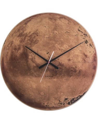 Horloge murale ronde en verre D60cm brun